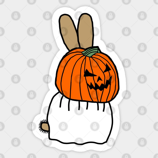 Cute Bunny Rabbit Wearing Halloween Horror Costume Sticker by ellenhenryart